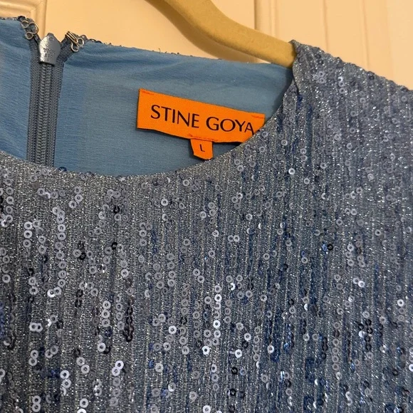 Stine Goya Isha sequin-embellished tunic top in blue size L